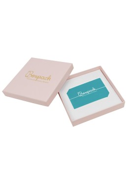 Caja de cartón para tarjeta 120x120x24 Mm color rosa cuarzo pi-16-t