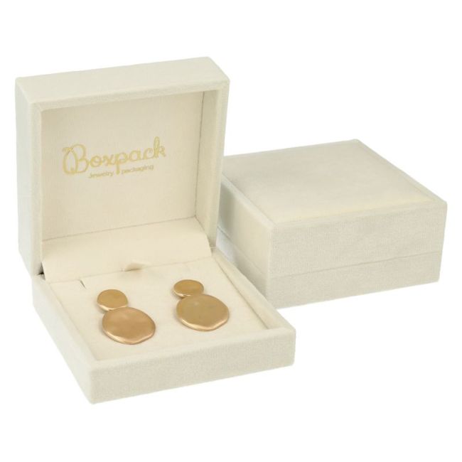 Estuche para pendientes 90x90x40 mm color beige VT-5-P-BE