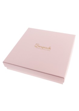 Caja de cartón para conjunto de colgante de joyería y bisutería  167x167x33 Mm color rosa cuarzo pi-18