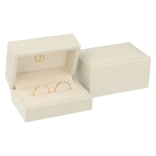 Trauringetui in Beige 77 x 51 x 41 mm VT-7-A-BE