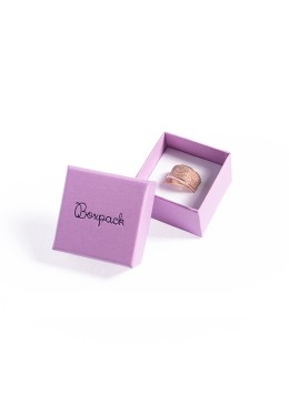 Caja de cartón para anillo o pendientes de joyería y bisutería color morado LV-42