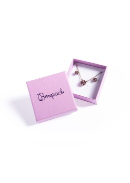 Caja de cartón para juego de pendientes de joyería y bisutería 65x65x29 mm color morado lv-61