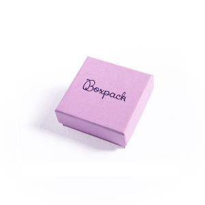 Caja de cartón para juego de pendientes de joyería y bisutería 65x65x29 mm color morado lv-61