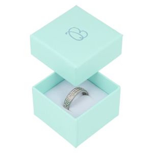 Caja de cartón para anillo o pendientes de joyería y bisutería color aguamarina aq-42
