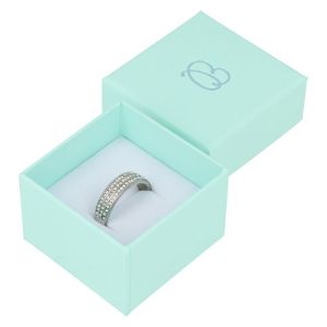 Caja de cartón para anillo o pendientes de joyería y bisutería color aguamarina aq-42