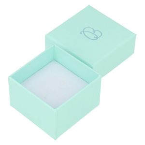 Cardboard ring or earring box, aquamarine aq-42