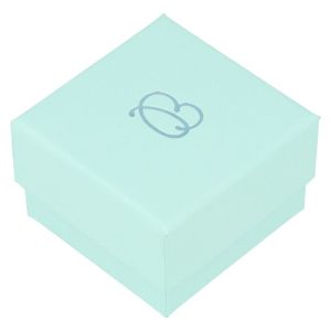 Caja de cartón para anillo o pendientes de joyería y bisutería color aguamarina aq-42