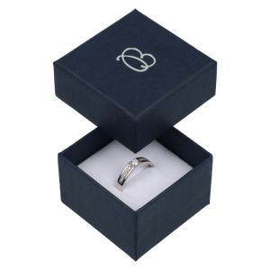 Caja de cartón para anillo o pendientes 51x51x33 mm color azul ep-42-A