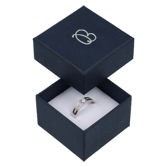 Caja de cartón para anillo o pendientes 51x51x33 mm color azul ep-42-A