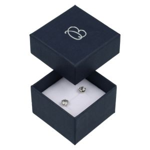 Blaue Schachtel aus Karton für Ringe oder Ohrringe 51 x 51 x 33 mm ep-42