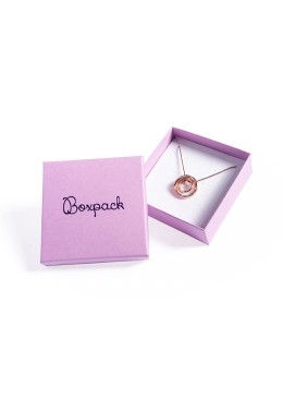 Cartón para conjunto de colgante de joyería y bisutería 86x86x33 Mm color morado LV-81