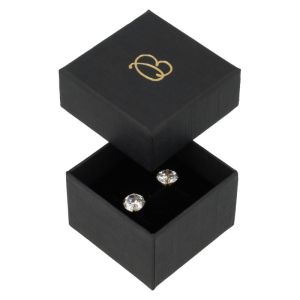 Caja de cartón para anillo o pendientes 51x51x33 mm color negro EP-42-N
