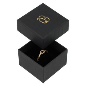 Caja de cartón para anillo o pendientes 51x51x33 mm color negro EP-42-N