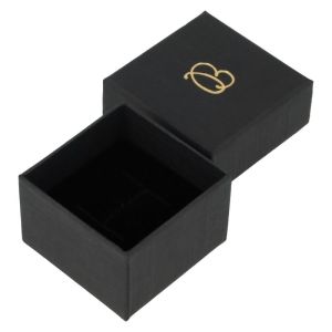 Caja de cartón para anillo o pendientes 51x51x33 mm color negro ep-42-n