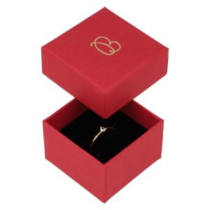 Écrin en carton pour bague ou boucles d’oreilles, rouge 51 x 51 x 33 mm EP-42-R