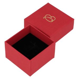 Caja de cartón para anillo o pendientes 51x51x33 mm color rojo EP-42-R