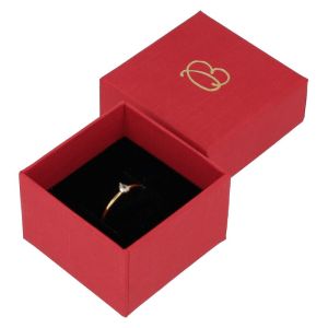 Caja de cartón para anillo o pendientes 51x51x33 mm color rojo EP-42-R