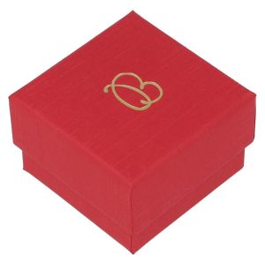 Caja de cartón para anillo o pendientes 51x51x33 mm color rojo EP-42-R