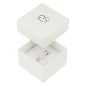Caja de cartón para anillo o pendientes 51x51x33 Mm color marfil IV-42