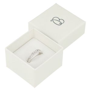 Caja de cartón para anillo o pendientes 51x51x33 Mm color marfil IV-42