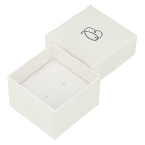 Caja de cartón para anillo o pendientes 51x51x33 Mm color marfil IV-42