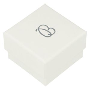 Caja de cartón para anillo o pendientes 51x51x33 Mm color marfil IV-42