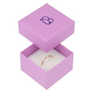 Caja de cartón para anillo o pendientes de joyería y bisutería color morado LV-42