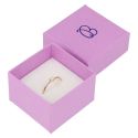 Caja de cartón para anillo o pendientes de joyería y bisutería color morado LV-42