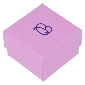 Caja de cartón para anillo o pendientes de joyería y bisutería color morado LV-42