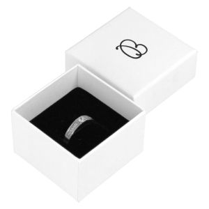 Caja de cartón para anillo o pendientes de joyería y bisutería color blanco MP-42