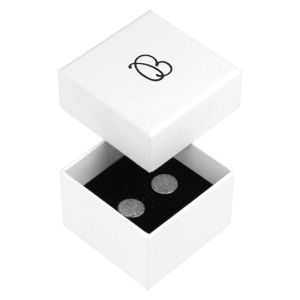 Caja de cartón para anillo o pendientes de joyería y bisutería color blanco MP-42