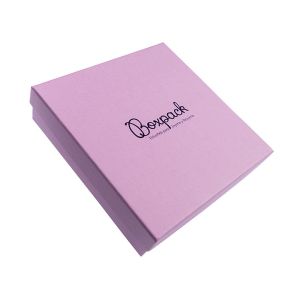 Caja de cartón para conjunto de colgante de joyería y bisutería  167x167x33 Mm color morado lv-18