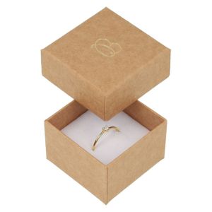 Caja de cartón para anillo o pendientes de joyería y bisutería color kraft NT-42
