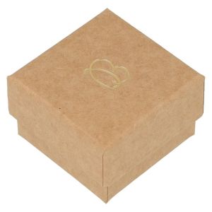 Caja de cartón para anillo o pendientes de joyería y bisutería color kraft NT-42