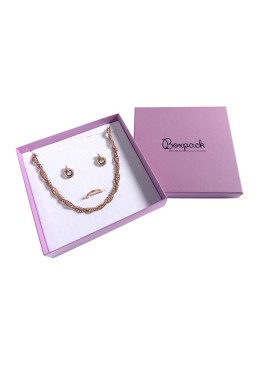 Caja de cartón para conjunto de colgante de joyería y bisutería  167x167x33 Mm color morado lv-18