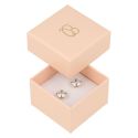 Caja de cartón para anillo o pendientes de joyería y bisutería color rosa PI-42