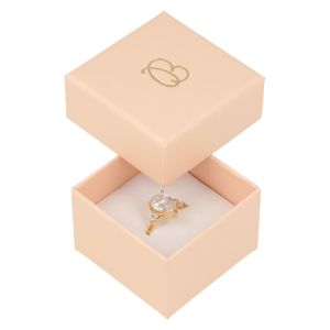 Caja de cartón para anillo o pendientes de joyería y bisutería color rosa PI-42