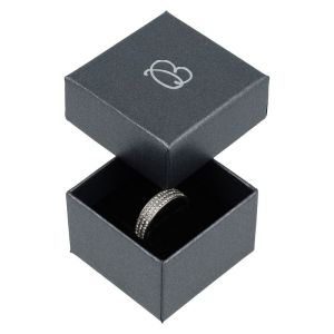 Graue Schachtel aus Karton für Ringe oder Ohrringe Q-42-G