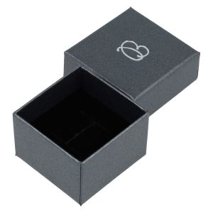 Caja de cartón para anillo o pendientes de joyería y bisutería color gris Q-42-G
