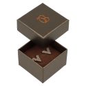Caja de cartón para anillo o pendientes de joyería y bisutería color marrón Q-42-M