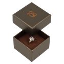 Caja de cartón para anillo o pendientes de joyería y bisutería color marrón Q-42-M