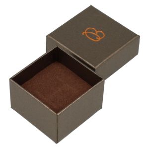 Caja de cartón para anillo o pendientes de joyería y bisutería color marrón Q-42-M