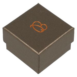 Caja de cartón para anillo o pendientes de joyería y bisutería color marrón Q-42-M