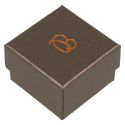 Caja de cartón para anillo o pendientes de joyería y bisutería color marrón Q-42-M