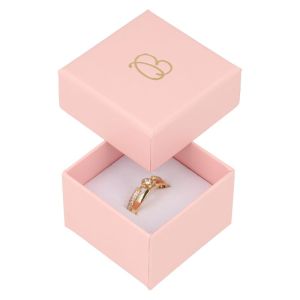 Caja de cartón rosa anillo de joyería bisutería y joyas 51x51x33 mm RS-42