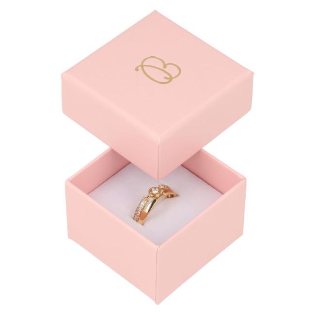 Caixa em cartão para anel, rosa 51 x 51 x 33 mm RS-42