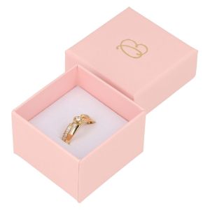 Caja de cartón rosa anillo de joyería bisutería y joyas 51x51x33 mm RS-42