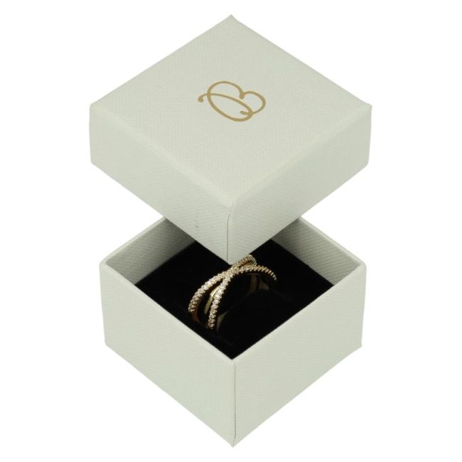 Caja de cartón para anillo o pendientes de joyería y bisutería color gris ST-42