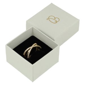 Caja de cartón para anillo o pendientes de joyería y bisutería color gris ST-42
