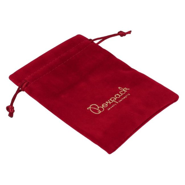Faux suede pouch for jewelry, burgundy 105 x 145 mm A-303-BU